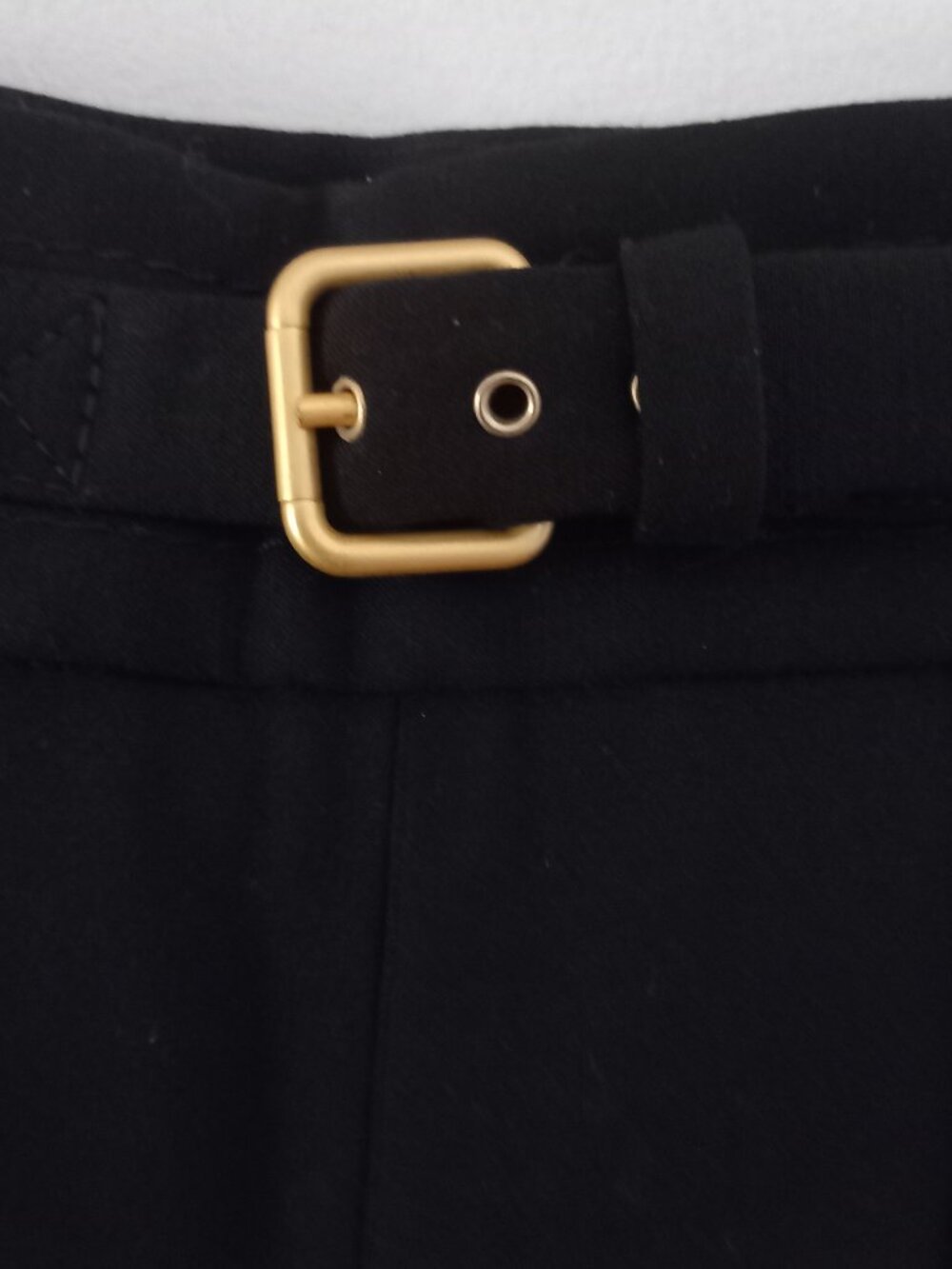 RED VALENTINO black high waist wide leg dress pants with gold belt buckle - Picture 4 of 13